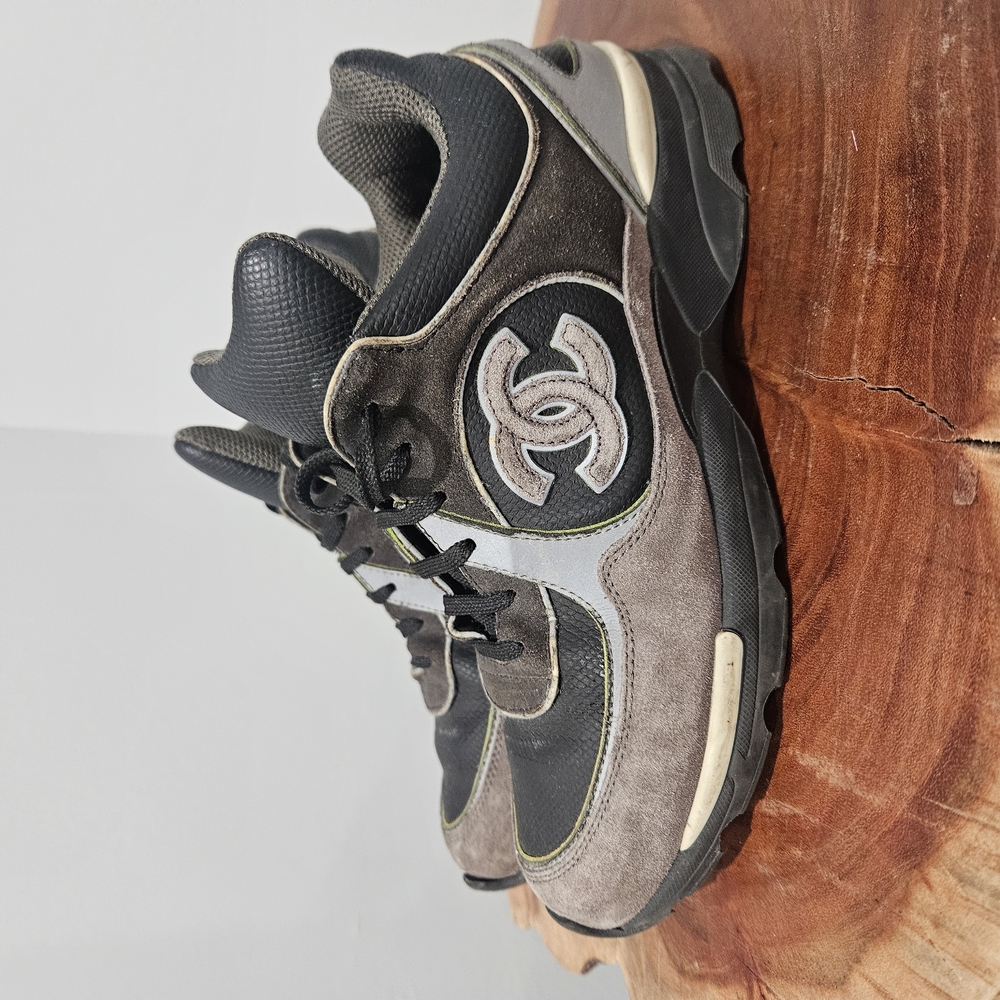 Chanel Gray and Black Sneakers